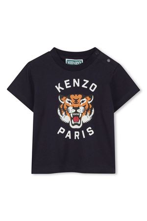 T-shirt in cotone biologico blu KENZO KIDS | K60971848